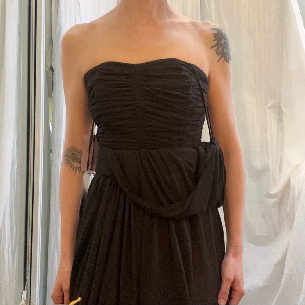 Victor Costa Black One-Shoulder Dress‎ - Picture 7 of 14